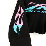 Mens trendy Hoodie gradual change color print hoodie fall loose sweater