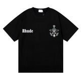 Rhude T Shirt Micro Standard Island Coconut Tree Print Short Sleeve T-Shirt