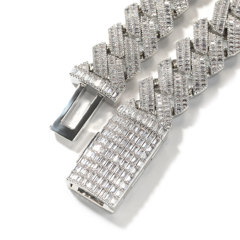 Chains Hip Hop Cuban Set Double Row Zircon Necklace Royalty Spectrum