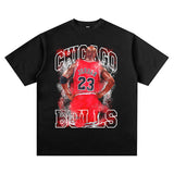 Nba T Shirt Jordan Printed Short-Sleeved T-shirt Loose Shoulder Cotton