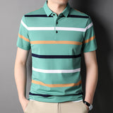 Mariner Shirt Summer Casual Loose-Fitting T-shirt Striped Fashion Lapel Polo Shirt