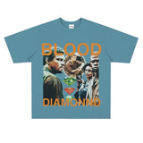 Film Star T Shirt Loose Heavy American Retro Street Cotton T-shirt Men and Women