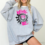 Vintage Blink Round Neck Smile Face Sweatshir
