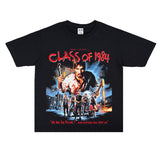 Film Star T Shirt Trendy Cotton Short Sleeve Loose American Retro T-shirt for Men and Women