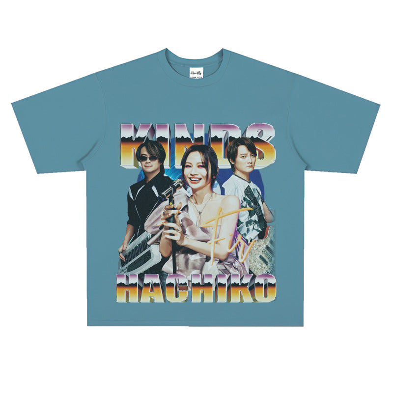 Film Star T Shirt National Fashion Rock Flyer Band Poster Commemorative Loose Street Cotton T-shirt