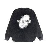 Purple Brand Distressed Long Sleeve Shirt Fashion Distressed Loose Long-sleeved Top