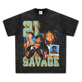 21 Savage T Shirts Loose Distressed T-shirts