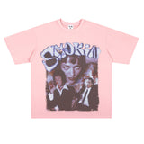 Film Star T Shirt Cotton Short Sleeve Loose round Neck Retro Design T-shirt