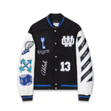 Off White Jacket Autumn/Winter OW Hot Diamond Pegasus Letter Pattern Baseball Jacket