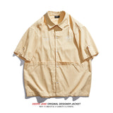 Men Shirts Summer Cotton Short Sleeve Shirt Men's Loose All-Match Casual