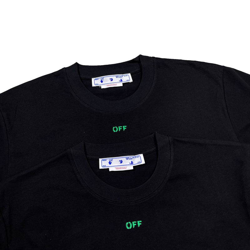 Off Whtie T Shirts Green Mushroom Male And Female Trendy Brand Short Sleeve