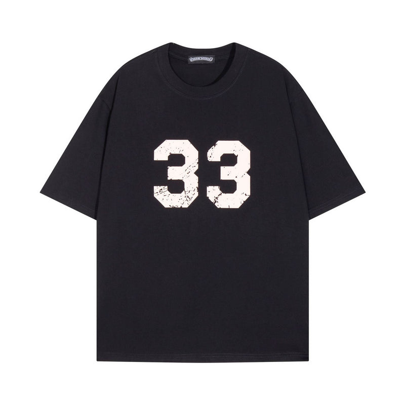 CHH Chrome Heart T Shirts Horseshoe Cross Print Short Sleeve T-Shirt