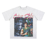 Film Star T Shirt Cotton Short Sleeve Loose Retro American Design T-shirt Men