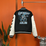 Off White Jacket Autumn/Winter OW Heavy Industries Cartoon Pattern Embroidered Woolen Jacket