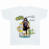 Basket Ball Star T Shirt Basketball Stephen Curry Washed Distressed Printed T-Shirt Short Sleeve Retro Pure Cotton