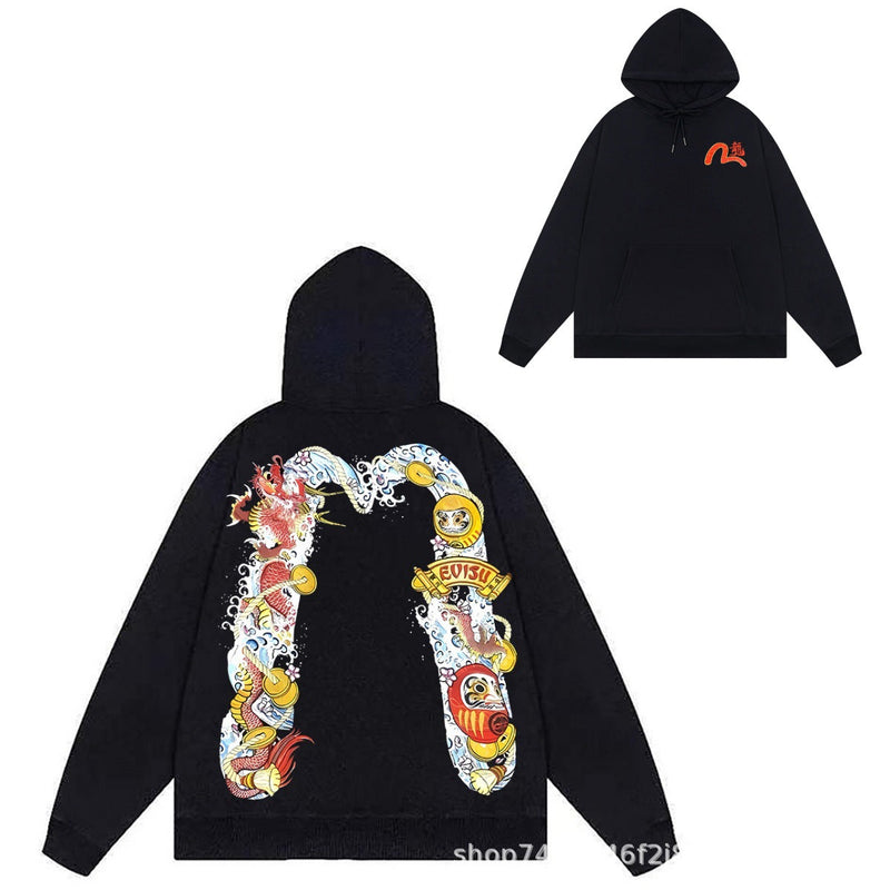 Evisu Hoodie print men and women