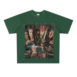 Film Star T Shirt Trendy Cotton Short Sleeve Loose round Neck Retro Design T-shirt for Men and Women