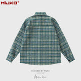 MIJKO Mens Jacket Plaid Jacket Unisex