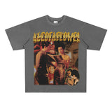 Film Star T Shirt Movie Trend Pure Cotton Short Sleeve Loose round Neck Nostalgic T-shirt