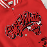 Off White Jacket Spring and Autumn OW Joint Team Pattern Baseball Jacket Jacket