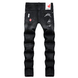 DSQ2 Jeans Rhinestone Decorated Ripped Stretch Jeans