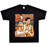 Basket Ball Star T Shirt Basketball Washed Distressed Devin Booker Short Sleeve Loose-Fitting Pure Cotton T-Shirt