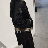 MIJKO Men's Jacket Silk Padded Baseball Jacket