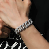 Chains Hip Hop Bracelet Premium Sense Copper Zircon 18mm Cuban Chain