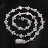 Chains Hip Hop 10mm Cross Flower Diamond Necklace St. Valentine's Crosses