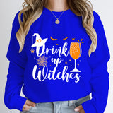 Witch Hat Drink Up Print Sweatshirt