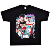 Basket Ball Star T Shirt Jimmy Butler Printed Washed Distressed T-shirt Cotton Short Sleeve round Neck