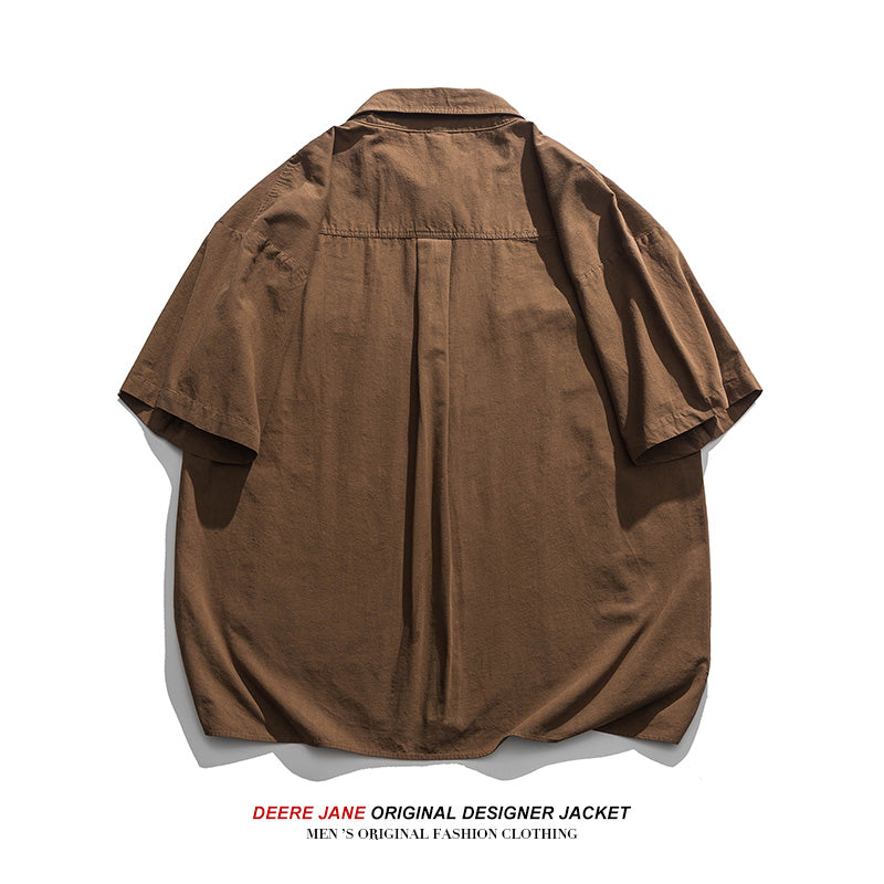 Men Shirts Summer Short Sleeve Men Loose Casual Jacket