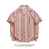 Men Shirts Summer Short Sleeve Printed Shirt Men's Loose Casual