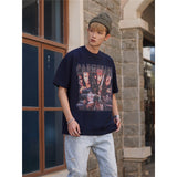 Film Star T Shirt Trendy Cotton Short Sleeve Loose round Neck Retro Design T-shirt for Men and Women
