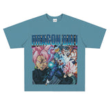 Film Star T Shirt Washed Old Print Short Sleeve Loose T-shirt