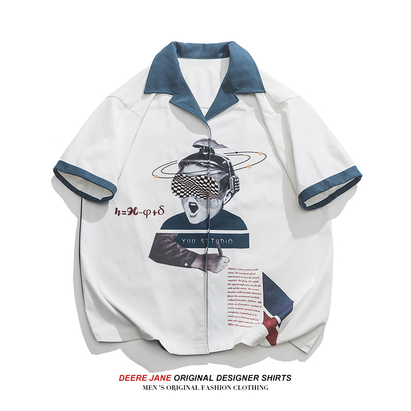 Men Shirts Men's Short-Sleeved Shirt Summer Loose Casual Jacket