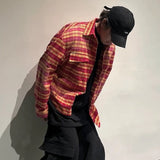 MIJKO Mens Jacket Plaid Shirt Vintage Jacket