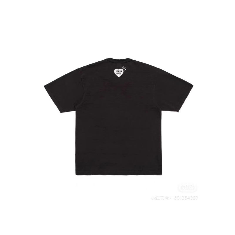 Men T-shirts Human pattern logo round neck short sleeve T-shirt loose