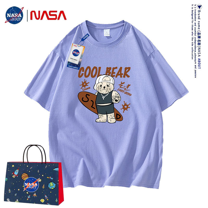 Nasa T Shirt Short Sleeve Men'S Cotton Loose