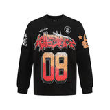 HS long-sleeve T-shirt graffiti portrait print loose version casual long sleeve