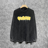 Purple Brand Distressed Long Sleeve Shirt Fashion Distressed Loose Long-sleeved Top