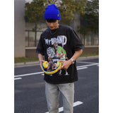 Basket Ball Star T Shirt Basketball Kevin Garnett Printed Washed Distressed American T-shirt Vintage Cotton Short Sleeve