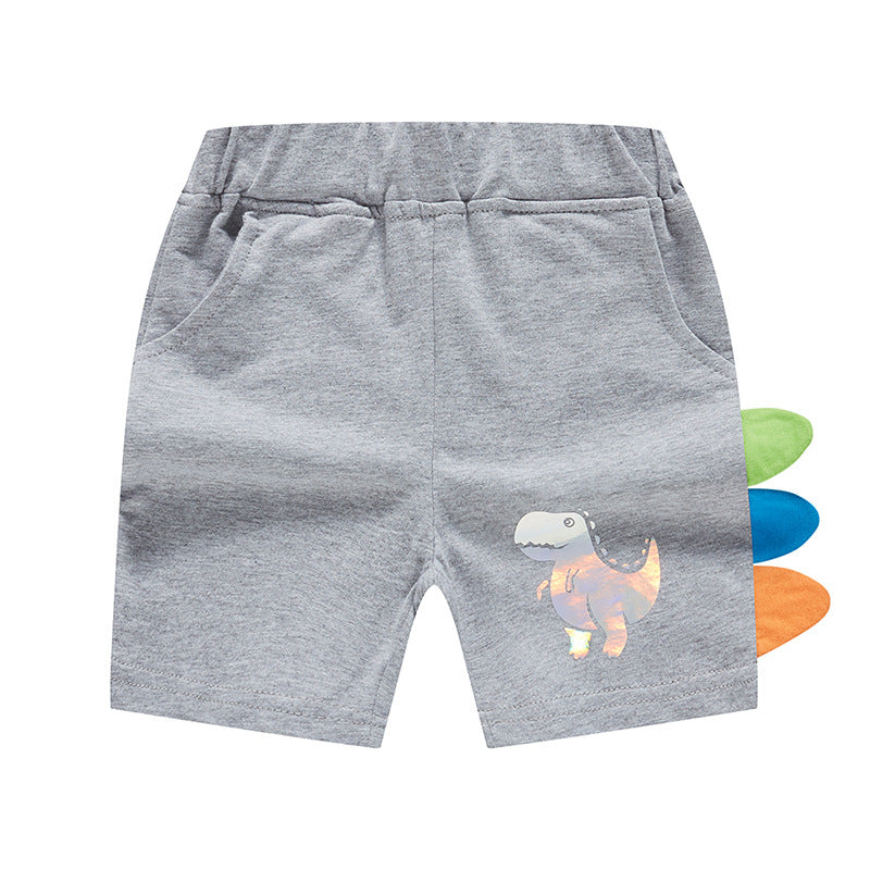 Boy Shorts Boys' Pants Cartoon Dinosaur Summer Children's Shorts Thin Baby Cropped Casual Pants