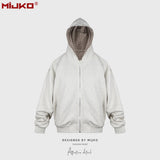 MIJKO Men Jacket Double-Sided Hooded Jacket