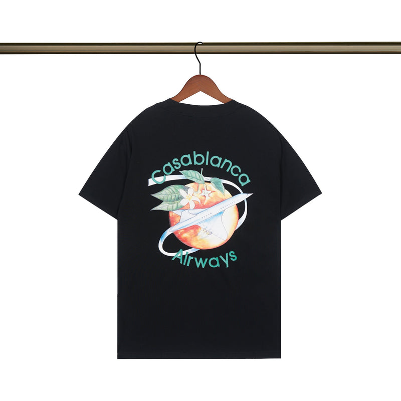 Casablanca T Shirts Spring/Summer Print Loose Cotton Short Sleeve T-Shirt