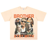 Film Star T Shirt Loose Heavy American Retro Street Cotton T-shirt Men and Women