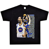 Basket Ball Star T Shirt Basketball Stephen Curry Washed Distressed Printed T-Shirt Short Sleeve Retro Pure Cotton