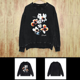 Purple Brand Distressed Sweatshirt Fashion Washed Black Long Sleeves Top