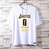 Basketball Sports T Shirt Summer Short-Sleeved T-Shirt Men'S And Women'S Nba Lakers Weishao Leisure Sports