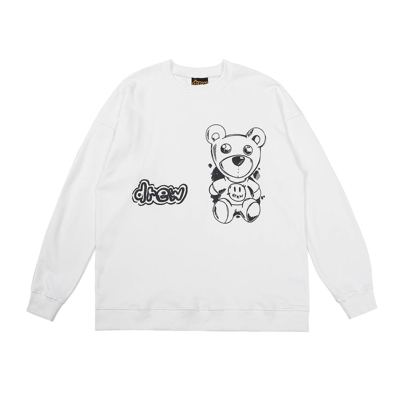 Drew House Sweatshirts Unisex Cartoon Bear Crew Neck Sweater